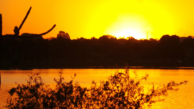 Por do Sol da Lagoa Maior é um espetáculo gratuito que a natureza proporciona (Foto: Ricardo Ojeda)