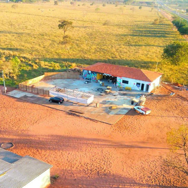 Vista áerea do novo local do Sarau no Quintal, na BR-158 (saída para Brasilândia). (Foto: Reprodução/Facebook Sarau no Quintal)