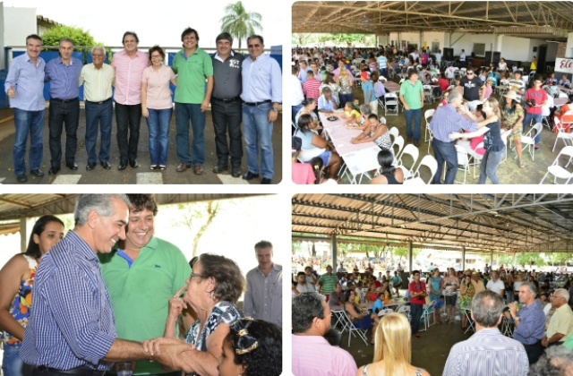 Flagrantes da visita do governador Reinaldo Azambuja a Bataguassu, no domingo passado (Foto: Divulgação/Prefeitura de Bataguassu)