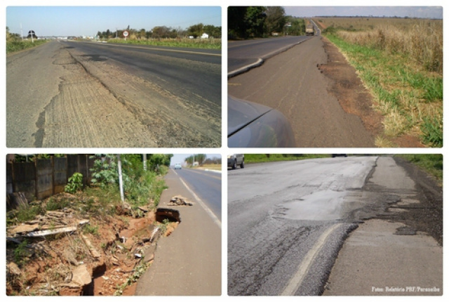 Desníveis, imperfeições e ondulações na rodovia tornam trecho perigoso. Fotos: Relatório PRF/Paranaíba.