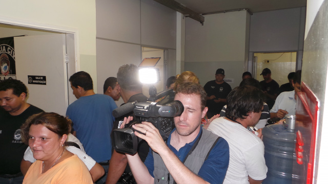 Jornalistas três-lagoense que participaram da coletiva de imprensa da Operação “Stellium21”, na tarde desta quarta-feira (28). (Foto: ricardo Ojeda)