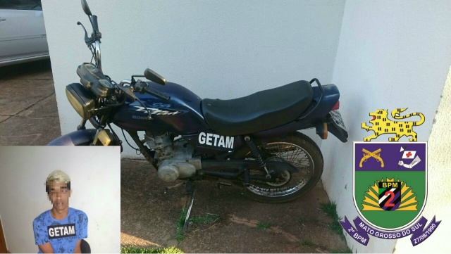 Questionado sobre a origem da motocicleta, o abordado disse ter comprado de pelo valor de R$ 500,00 de um usuário de drogas. (Foto: assessoria) 