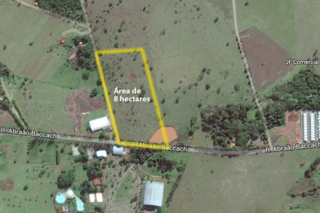 O terreno que será leiloado possui 8 hectares (Foto: Assessoria)