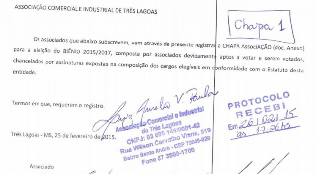 Rímoli e Ana Paro protocolam candidatura na Associação Comercial