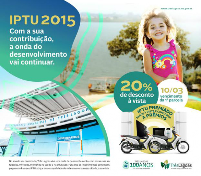 Cartaz da Prefeitura sobre o IPTU 2015 (Foto: Ilustração/Administração Municipal)