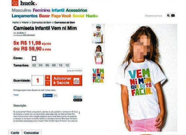 MPT investiga venda de camiseta infantil de Huck