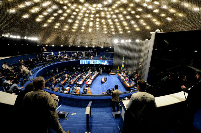 Plenário do Senado durante segundo dia de julgamento do processo de impeachment (Foto: Edilson Rodrigues/Agência Senado)