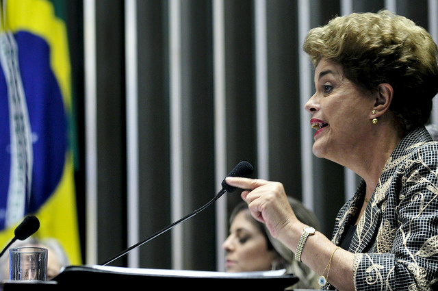 A presidente afastada Dilma Rousseff esteve no Senado na segunda-feira (29) para prestar depoimento durante julgamento de processo de impeachment (Foto: Geraldo Magela/Agência Senado)