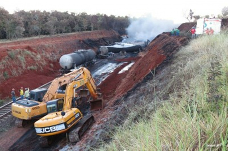 Alta velocidade e problemas de segurança na linha férrea teriam causado descarrilhamento (Foto: MPF/MS)