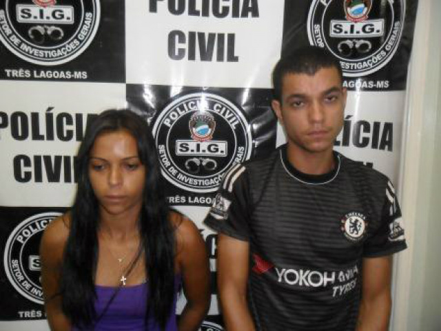  Daniela Souza Maia, de 24 anos e Bruno dos Santos Couto Marçal de Oliveira, de 22 anos, foram presos pelo SIG de Três Lagoas. (Foto: Assessoria)