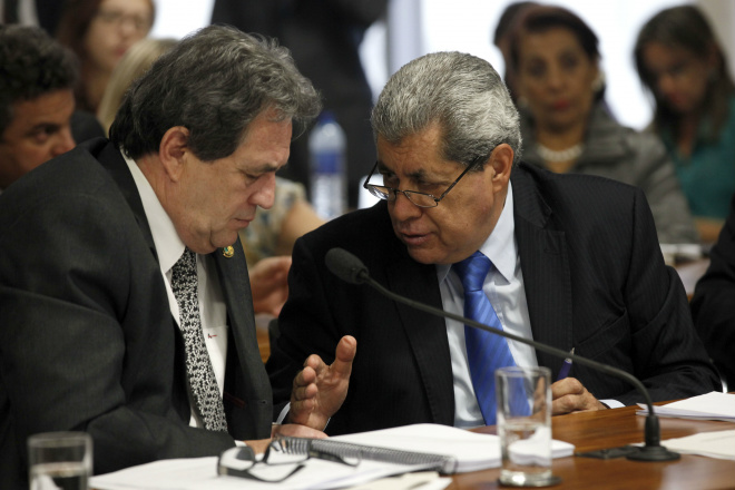 Senador Moka e governador André Puccinelli na audiência com o ministro da Justiça (Foto: Assessoria de Comunicação)