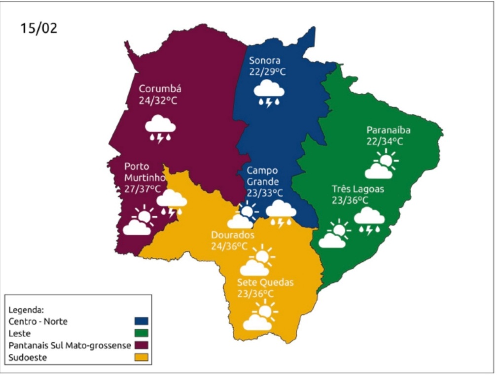 Terça-feira de sol forte, temperaturas elevadas e pancadas de chuva em MS Terça-feira de sol forte, temperaturas elevadas e pancadas de chuva em MS