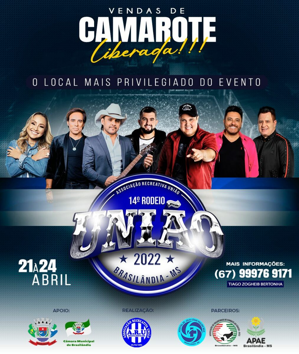 14º Rodeio União agitará Brasilândia, com Bruno e Marrone em abril 14º Rodeio União agitará Brasilândia, com Bruno e Marrone em abril