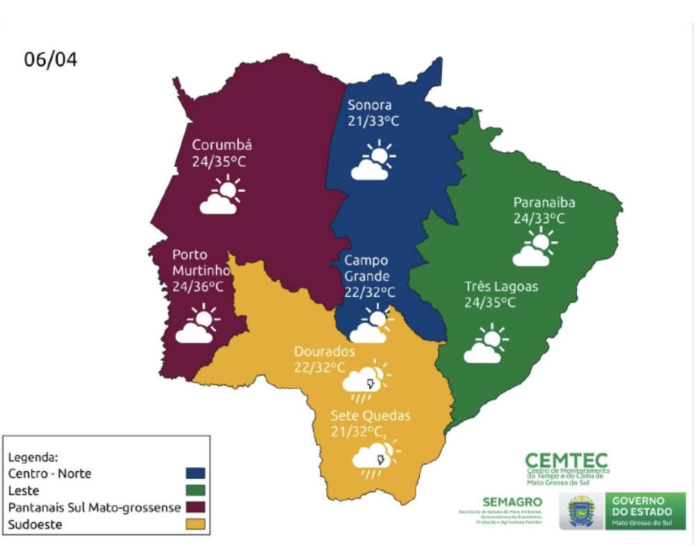 Quarta-feira de temperaturas em elevação e umidade do ar em queda Quarta-feira de temperaturas em elevação e umidade do ar em queda