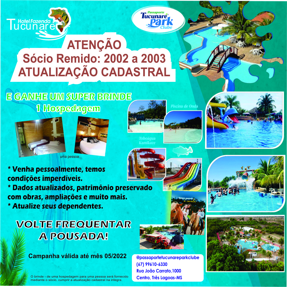 A direção do Hotel Fazenda Tucunaré convida você para visitar o “paraíso”