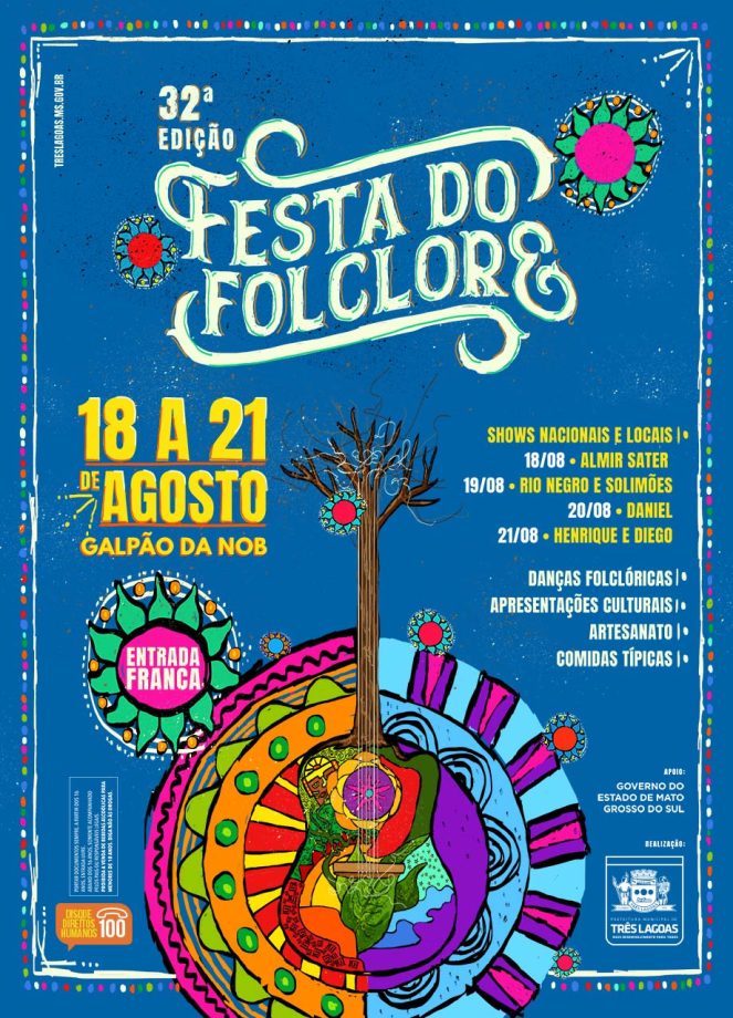 Com show do Almir Sater, a 32ª Edição da Festa do Folclore começa hoje (18)