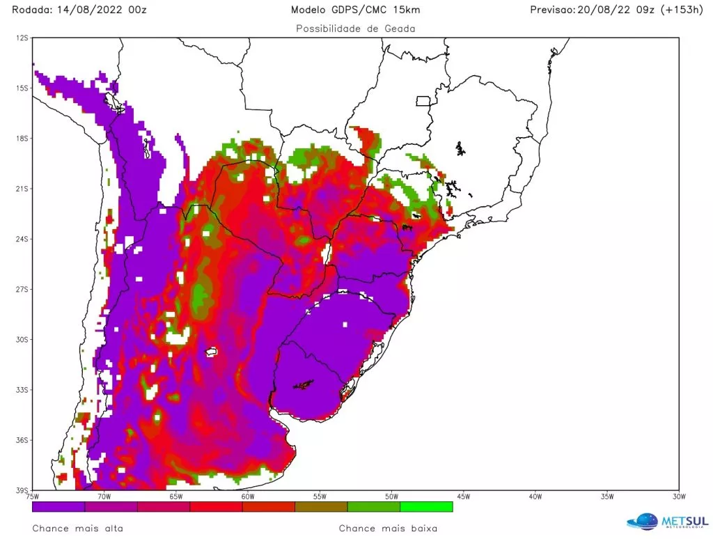 Frente fria forte e intensa massa de ar polar vão atingir o Brasil