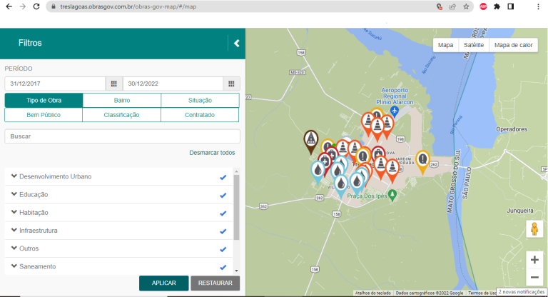 PIONEIRA EM MS – Três Lagoas implementa mapa interativo de obras, saiba como funciona PIONEIRA EM MS – Três Lagoas implementa mapa interativo de obras, saiba como funciona