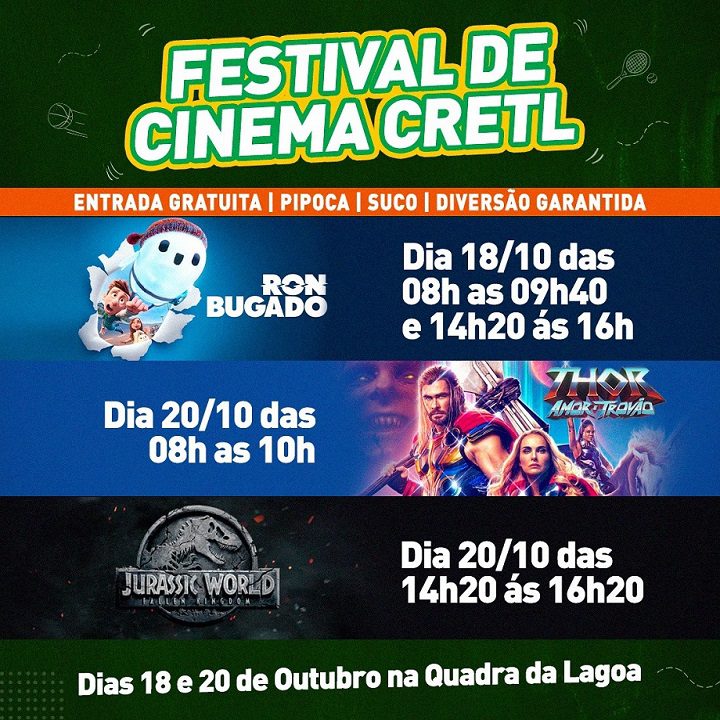 CRETL realiza Festival de Cinema hoje (18) e quinta-feira (20). Veja quais filmes serão exibidos gratuitamente CRETL realiza Festival de Cinema hoje (18) e quinta-feira (20). Veja quais filmes serão exibidos gratuitamente