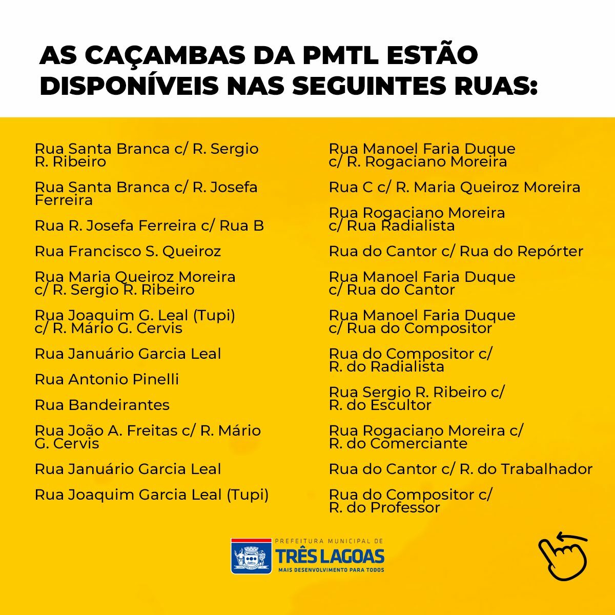 Começa nesta terça-feira (04), a 5ª etapa do Mutirão da Limpeza nos bairros Jardim Rodrigues e Violetas Começa nesta terça-feira (04), a 5ª etapa do Mutirão da Limpeza nos bairros Jardim Rodrigues e Violetas