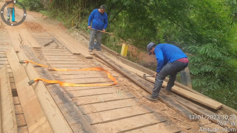 SENTIRA inicia reparos na Ponte do Córrego Palmito