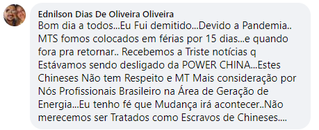 Três Lagoas: Justiça reconhece condutas chinesas como assédio e discriminação contra trabalhadores na Usina Jupiá Três Lagoas: Justiça reconhece condutas chinesas como assédio e discriminação contra trabalhadores na Usina Jupiá