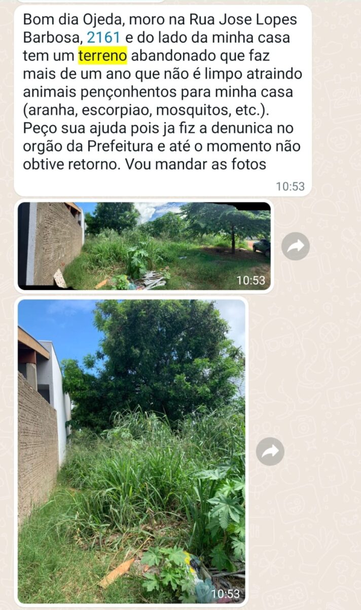 TERRENO SUJO: Prefeitura de Três Lagoas coloca sete fiscais nas ruas para notificar donos de imóveis