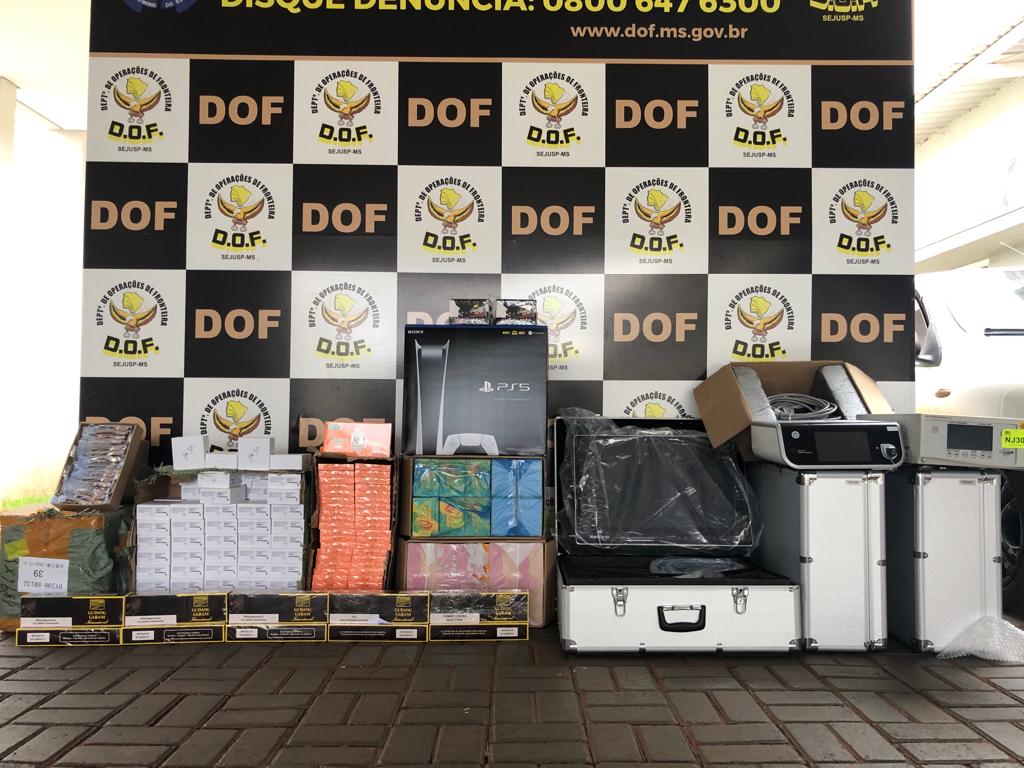 DOF apreende mais de milhão de reais em materiais de descaminho que seriam entregues em Dourados