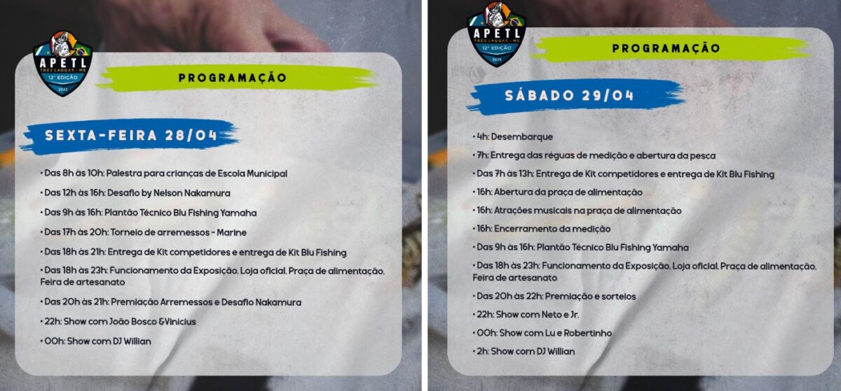 Cerca de 10 mil pessoas prestigiaram o 1º dia do Torneio de Pesca Esportiva de TL, confira a programação Cerca de 10 mil pessoas prestigiaram o 1º dia do Torneio de Pesca Esportiva de TL, confira a programação
