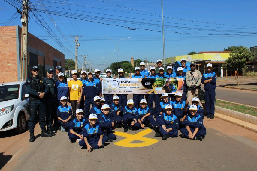 Patrulha Mirim da Polícia Militar participa de Campanha Maio Amarelo em Três Lagoas