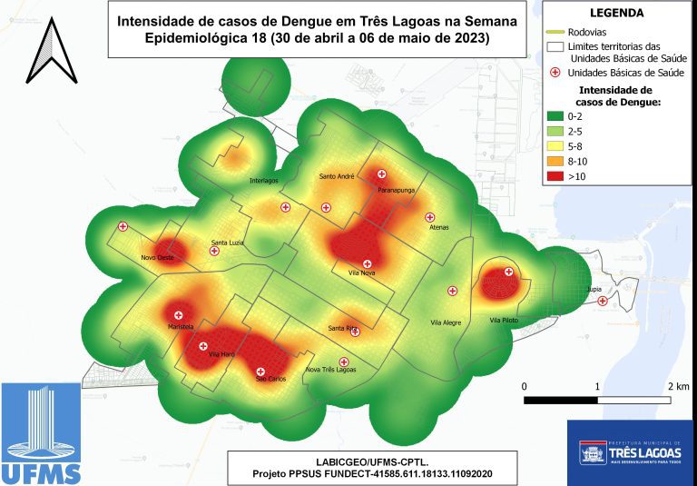 Prefeitura e UFMS emitem 1º Mapa de Incidência de Casos Suspeitos de Dengue de Três Lagoas Prefeitura e UFMS emitem 1º Mapa de Incidência de Casos Suspeitos de Dengue de Três Lagoas