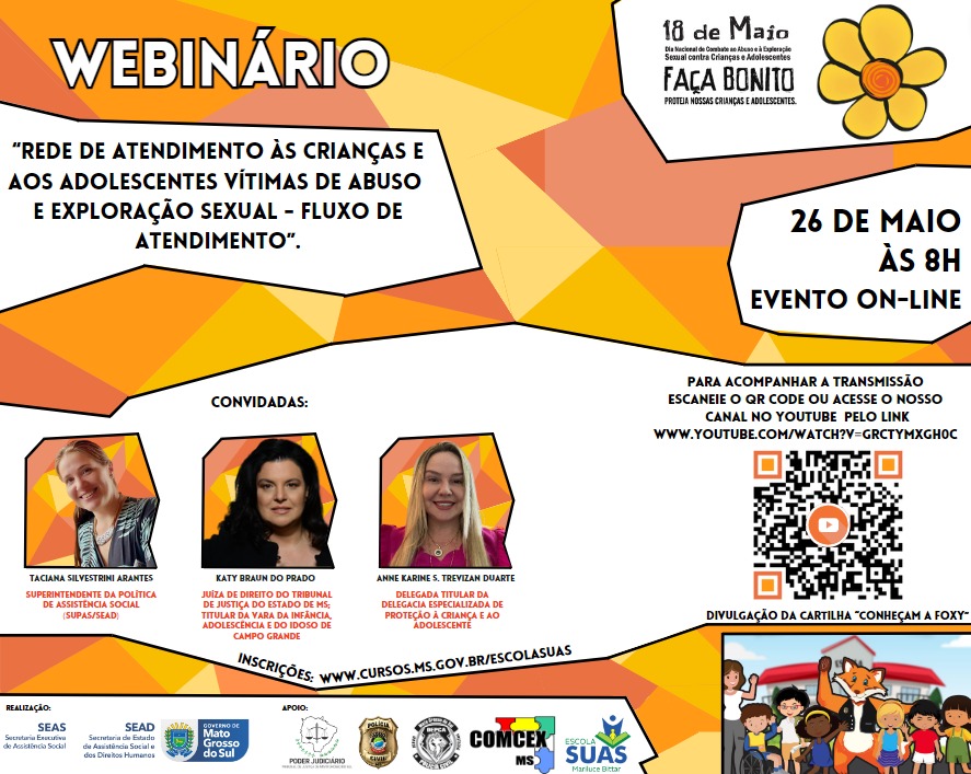 Evento virtual discute nesta sexta-feira rede de atendimento às vítimas de abuso e exploração sexual Evento virtual discute nesta sexta-feira rede de atendimento às vítimas de abuso e exploração sexual