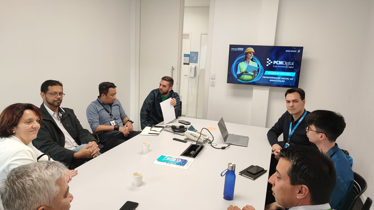 Equipe do Senai Empresa visita Ericsson para acompanhar utilização de software de inovação Equipe do Senai Empresa visita Ericsson para acompanhar utilização de software de inovação