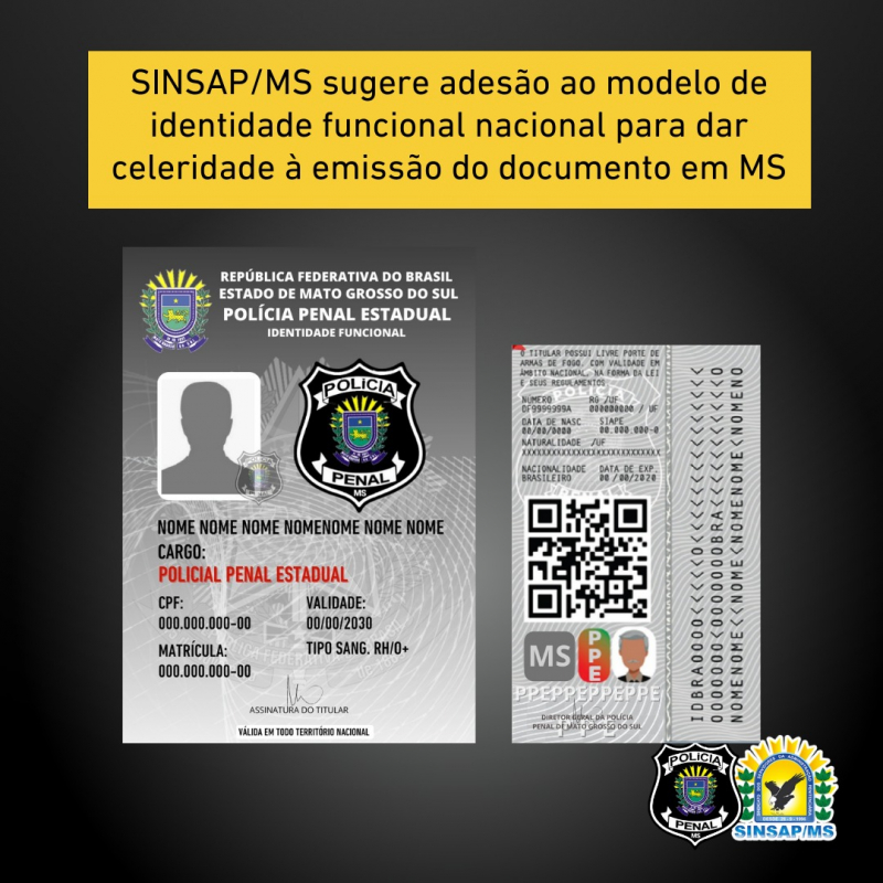 Quase 2 mil policiais penais de MS trabalham sem identidade funcional por falta de decreto da Agepen Quase 2 mil policiais penais de MS trabalham sem identidade funcional por falta de decreto da Agepen