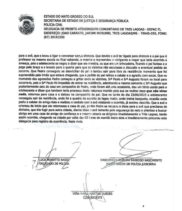 Após filha morrer, avó tenta guarda de neto e denuncia maus-tratos de pai em Três Lagoas Após filha morrer, avó tenta guarda de neto e denuncia maus-tratos de pai em Três Lagoas