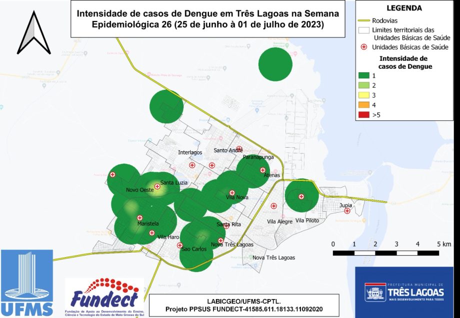 6ª Edição – Mapa de Incidência de Casos Suspeitos de Dengue de Três Lagoas