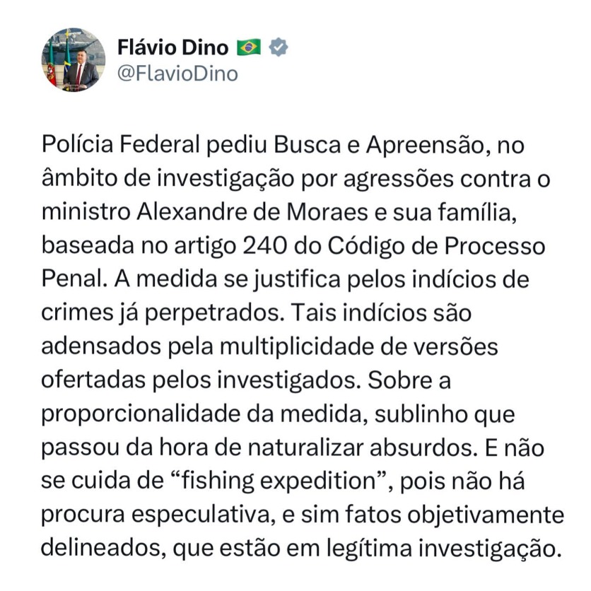 Ministro Dino defende operação da PF na casa dos Mantovani, mas imagens de segurança só chegam hoje no Brasil para comprovar os fatos Ministro Dino defende operação da PF na casa dos Mantovani, mas imagens de segurança só chegam hoje no Brasil para comprovar os fatos
