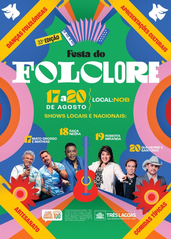 FESTA FOLCLORE – 33ª Edição trará mais de 21 artistas três-lagoenses, veja agenda FESTA FOLCLORE – 33ª Edição trará mais de 21 artistas três-lagoenses, veja agenda