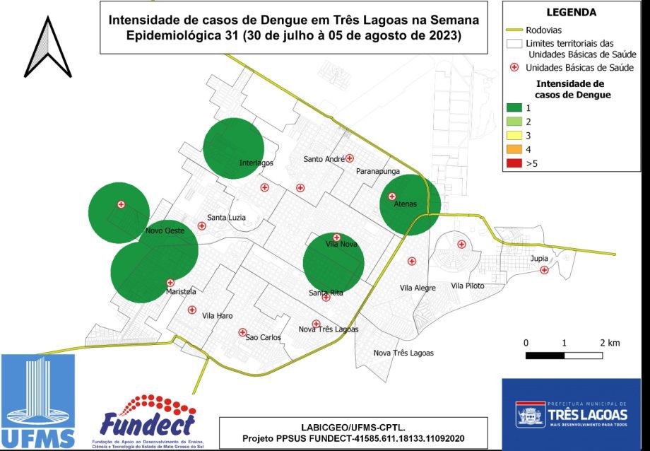 8ª Edição – Mapa de Incidência de Casos Suspeitos de Dengue de Três Lagoas