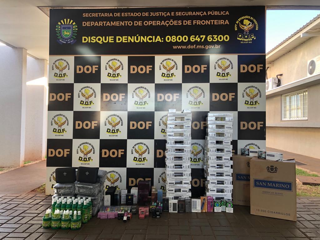 Veículo carregado com mercadorias ilegais é apreendido pelo DOF na MS-379
