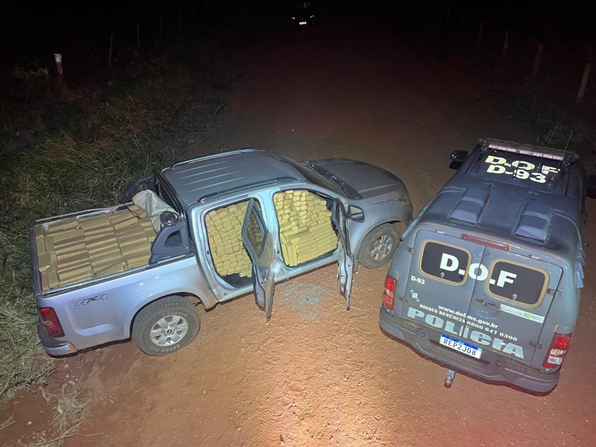 Carga milionária de maconha que seguia em veículo roubado é apreendida pelo DOF em Jardim