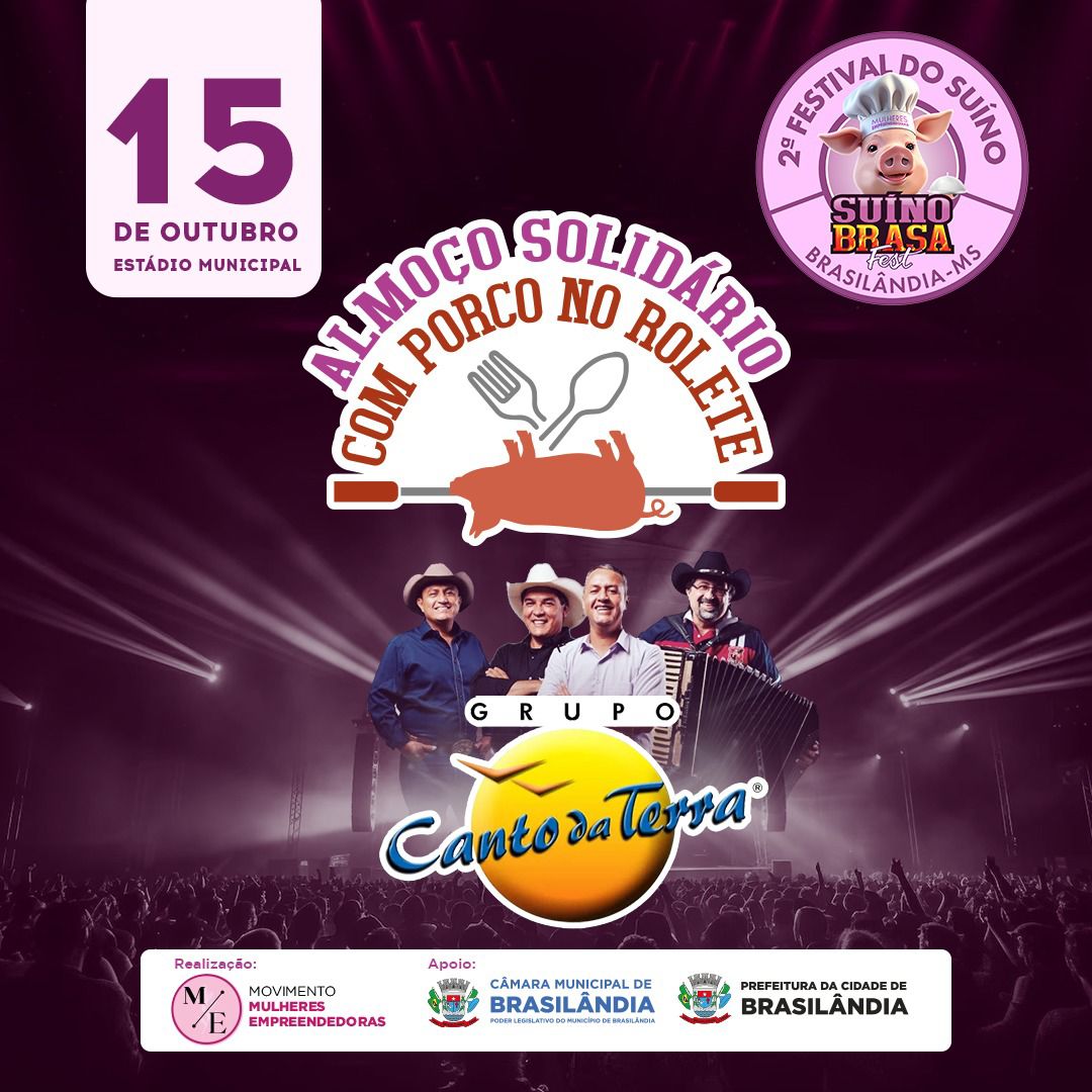 Rio Negro e Solimões e Humberto e Ronaldo estarão no 2º Suíno Brasa Fest em Brasilândia