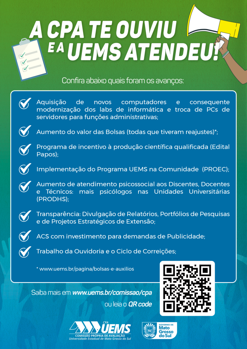 Campanha institucional da UEMS reforça a importância de responder avaliação institucional