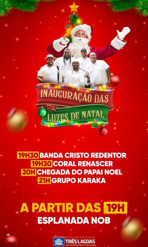 Grupo Karaka é atração da Inauguração da Luzes Natal desta quarta-feira (29)