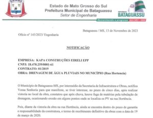 Empresa Kapa realiza intervenção em drenagem na rua Hortência em Bataguassu Empresa Kapa realiza intervenção em drenagem na rua Hortência em Bataguassu
