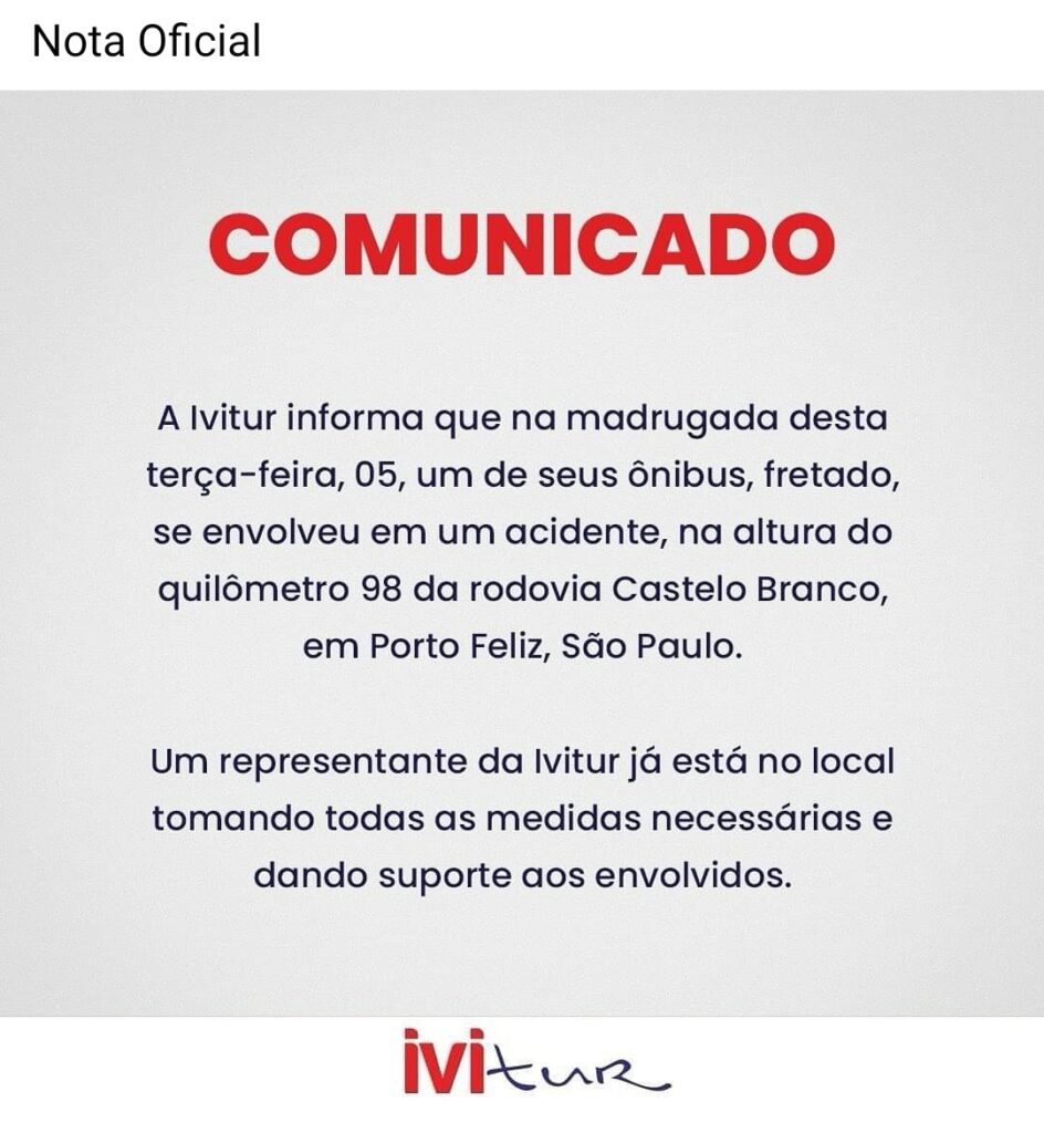 Acidente com ônibus da Ivitur causa comoção em Três Lagoas Acidente com ônibus da Ivitur causa comoção em Três Lagoas
