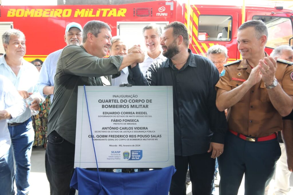 Miranda recebe pacote de obras do Governo de MS com escola, creche e Corpo de Bombeiros