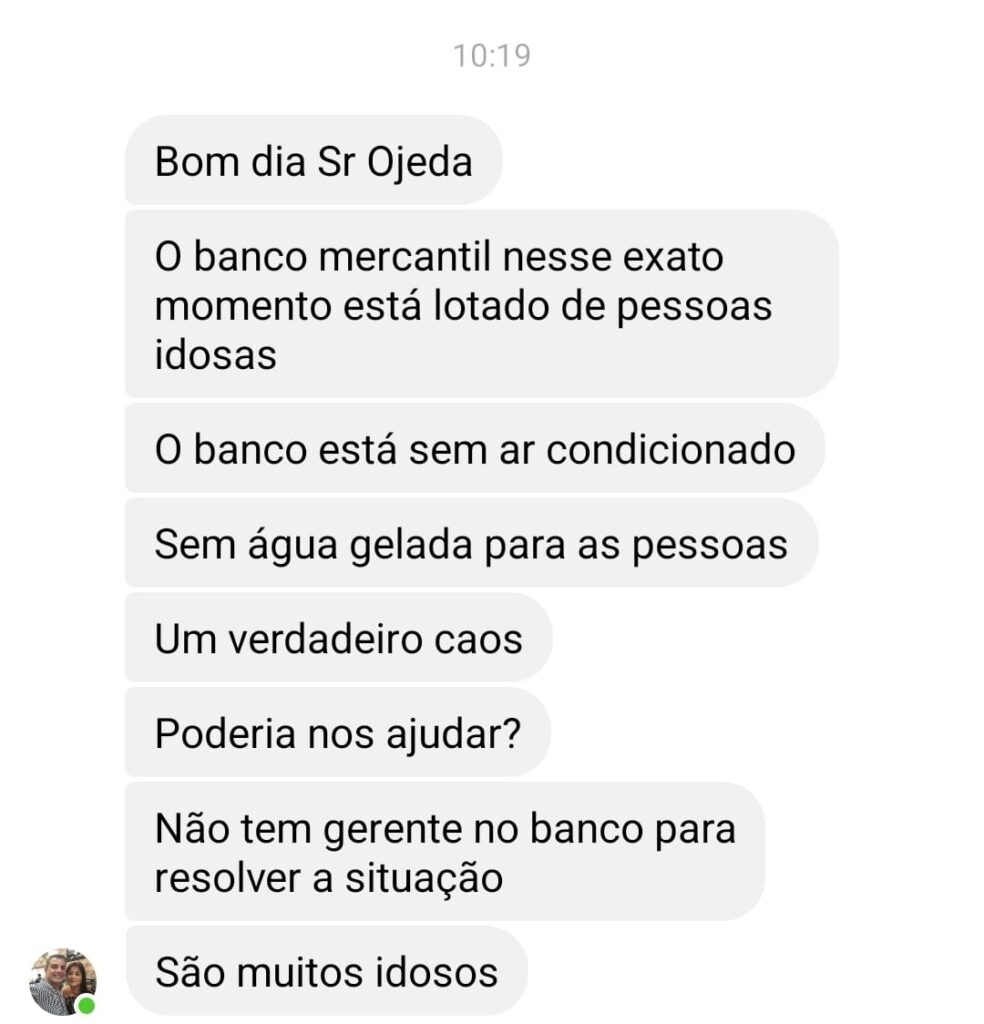 Cliente reclama de descaso e falta de humanização no Banco Mercantil em Três Lagoas