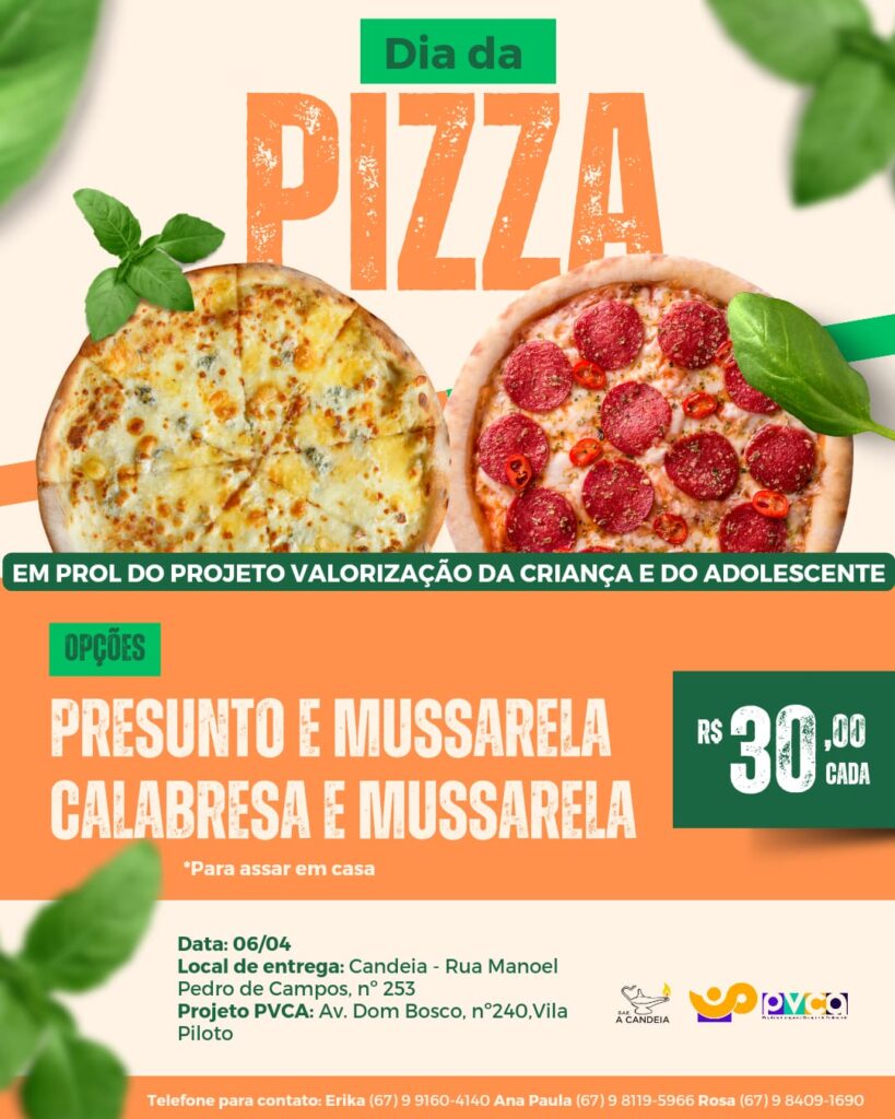 Com uma pizza você pode matar a sua fome e ajudar crianças carentes em Três Lagoas