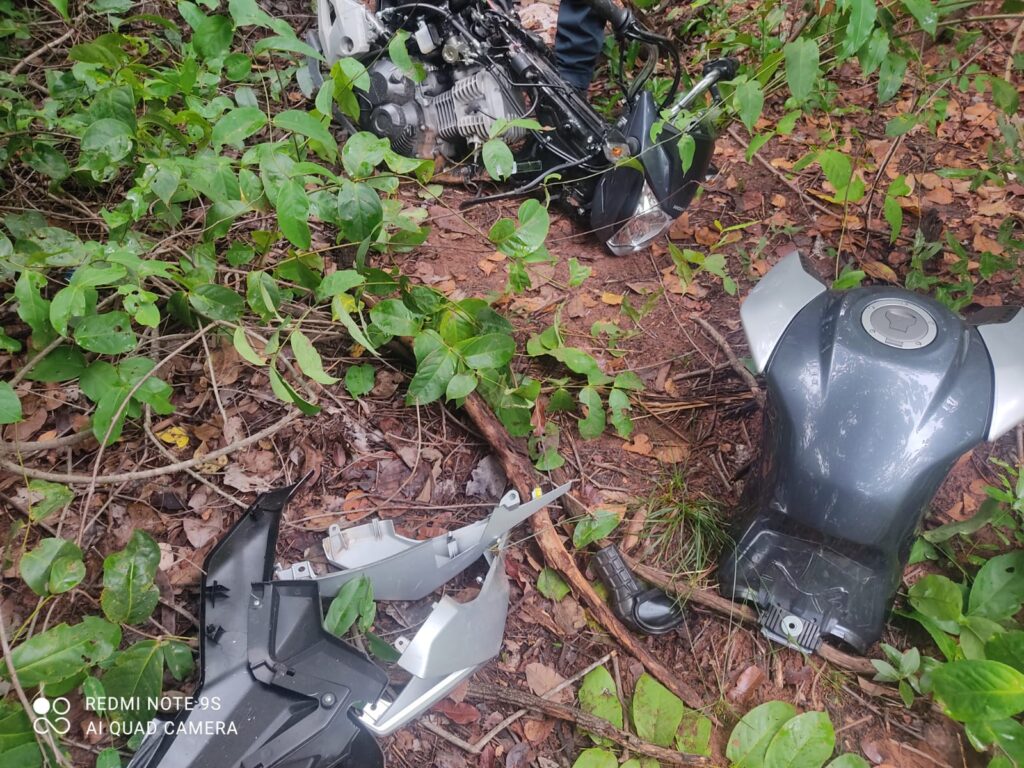 Motocicleta parcialmente desmontada é recuperada pela Polícia Militar em Três Lagoas